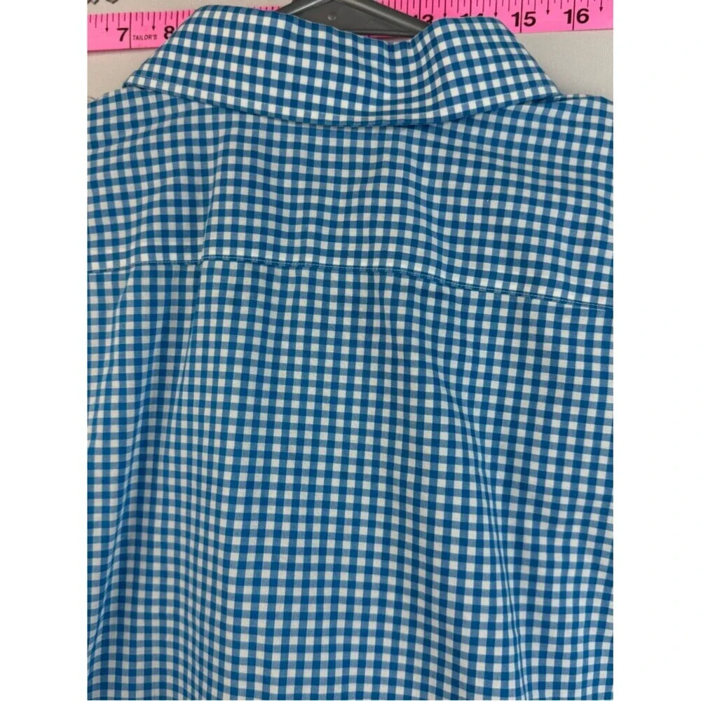 Banana Republic button up shirt Blue and White Gingham Dress Shirt grant fit